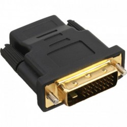 InLine HDMI 19pin Type-A female to DVI-D 24+1 male adapter, supports digital and audio signals, gold pins