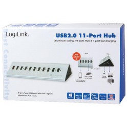Hub USB2 da 11 Porte in Alluminio con Ricarica Veloce