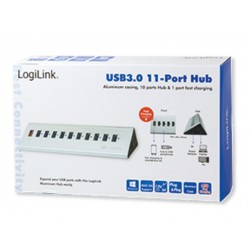 USB3.0 Hub with 11 Aluminium Ports plus Fast Charging Port