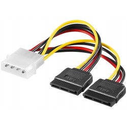 Internal power supply adapter cable from Molex 4-pin Standard to 2 x Serial ATA