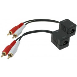 Stereo Audio Extender on RJ45 Category 5 cable and input with 2xRCA