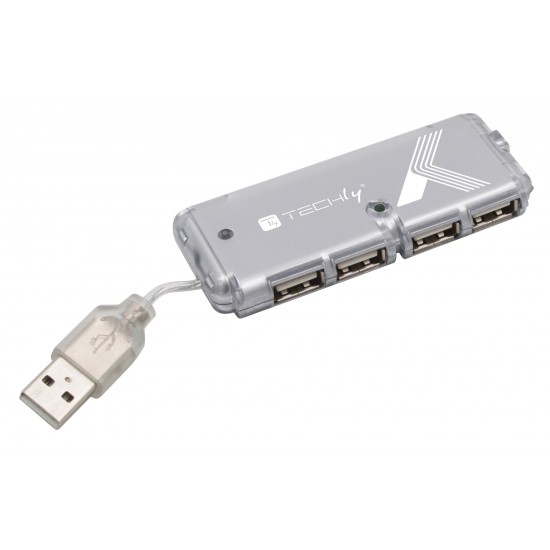 Pocket USB 2 Hub with 4 silver color ports Pocket USB 2 Hub with 4 silver color ports