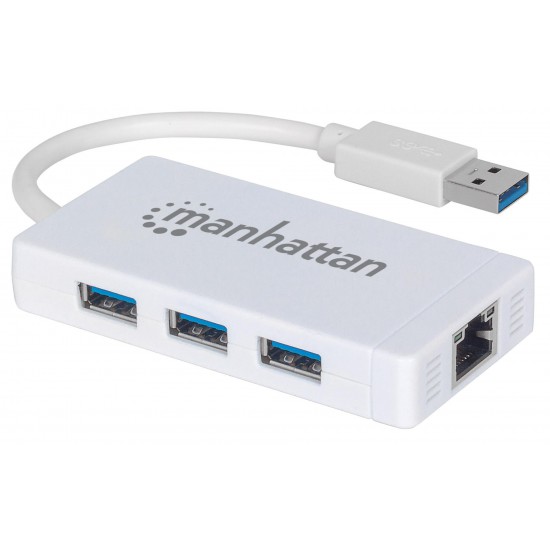 Hub 3 porte USB 3.0 e una RJ45 per Adattatore Ethernet Gigabit