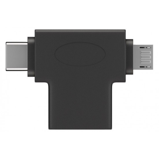 Adattatore a T da USB-A a Micro-B e USB-C™ Nero