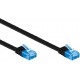 Network Cable Patch Flat Category 6A UTP 0.5m Black Network Cable Patch Flat Category 6A UTP 0.5m Black