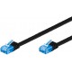 Network Cable Patch Flat Category 6A UTP 0.5m Black Network Cable Patch Flat Category 6A UTP 0.5m Black