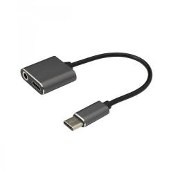 USB Type C™ to USB Type C™ adapter + 3.5" Audio Black