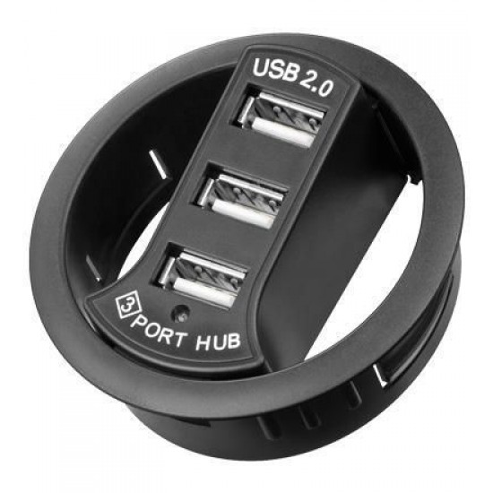 USB 2.0 Hub with 3 In-Desk ports for 6 cm diameter conduit nozzle USB 2.0 Hub with 3 In-Desk ports for 6 cm diameter conduit nozzle