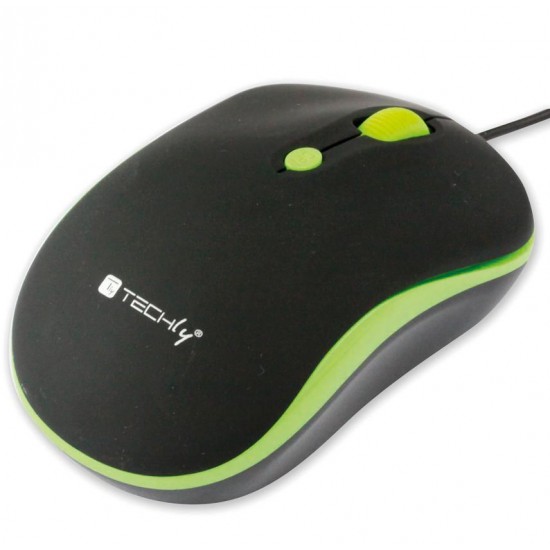 Mouse Ottico USB con risoluzione regolabile da 800 a 1600 dpi Nero/Verde