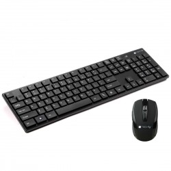 Kit Tastiera Standard e Mouse ottico Wireless 2.4GHz Nero Kit Tastiera Standard e Mouse ottico Wireless 2.4GHz Nero