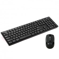 Standard Keyboard and 2.4GHz Wireless Optical Mouse Kit Black