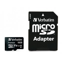 Micro SDHC Memory Card 16 Gb with Adaptor - Class 10