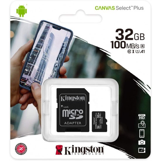 32GB Class 10 microSD card with SD adapter included
