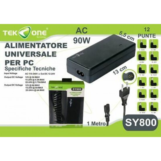 Alimentatore caricabatterie universale per Notebook SY800 da 90 Watt