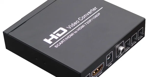 Convertitore HDMI A SCART – Adattatore 1080p Per Collegare Dispositivi Moderni A TV Vecchi Con Ingresso Scart!