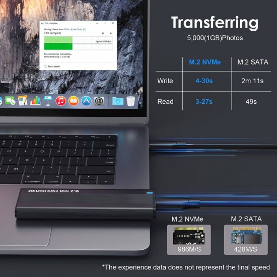 Custodia per dischi fissi SSD M2 da 10Gbps NVME e SATA Dual Protocol M.2 a USB