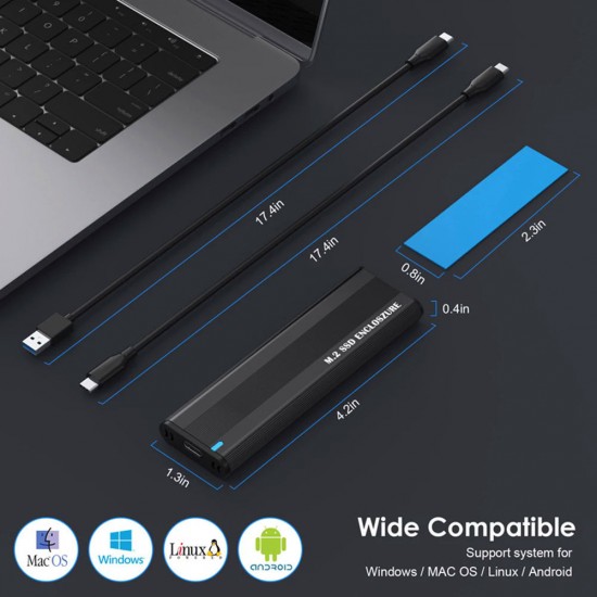 Custodia per dischi fissi SSD M2 da 10Gbps NVME e SATA Dual Protocol M.2 a USB