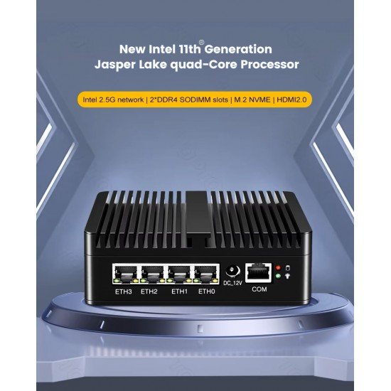 Fanless Mini PC for applications networking router firewall OpenWRT pfSense etc..