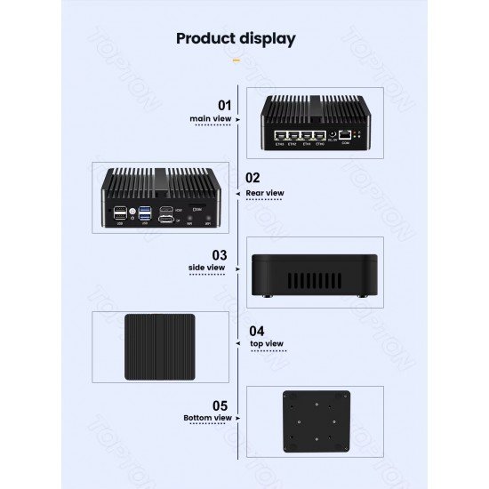 Fanless Mini PC for applications networking router firewall OpenWRT pfSense etc..