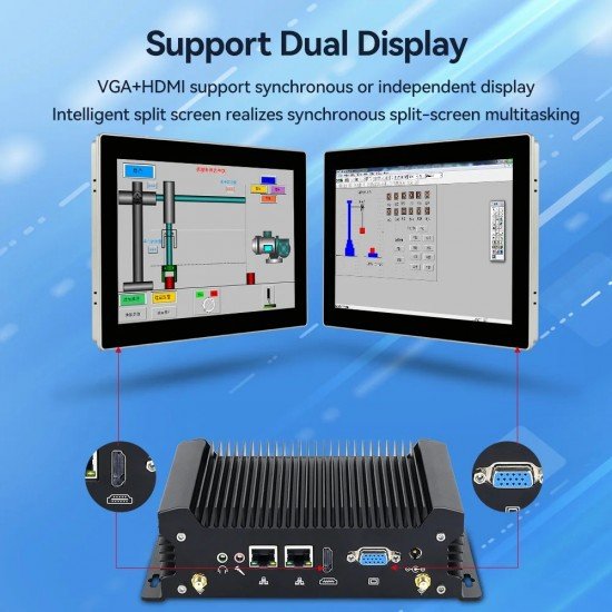 Mini PC industriale X58-2025 Fanless con CPU Intel WIFI 2 x LAN Gigabit 8 x USB 2 x RS232 Mini PC industriale X58-2025 Fanless con CPU Intel WIFI 2 x LAN Gigabit 8 x USB 2 x RS232