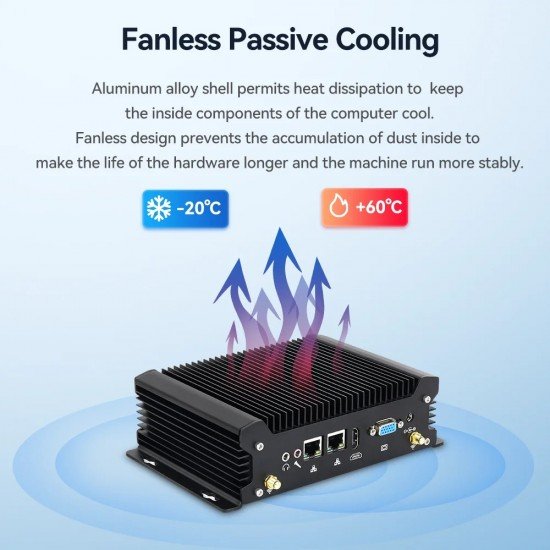 Mini PC industriale X58-2025 Fanless con CPU Intel WIFI 2 x LAN Gigabit 8 x USB 2 x RS232 Mini PC industriale X58-2025 Fanless con CPU Intel WIFI 2 x LAN Gigabit 8 x USB 2 x RS232