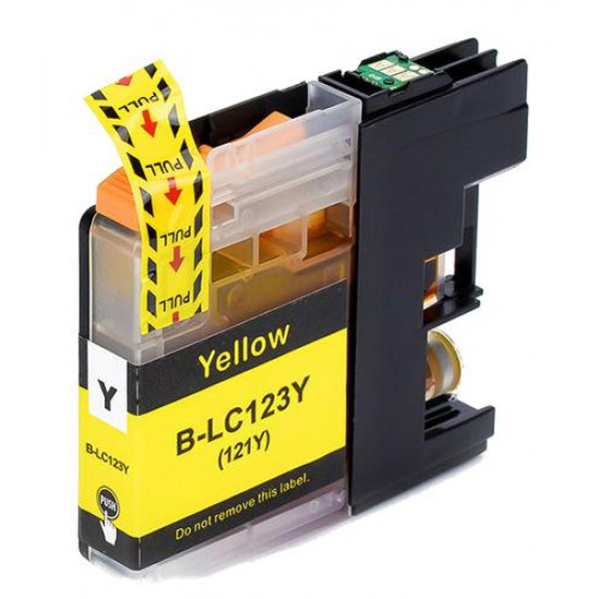 Yellow LC123Y XL compatible black ink cartridge for Brother printers