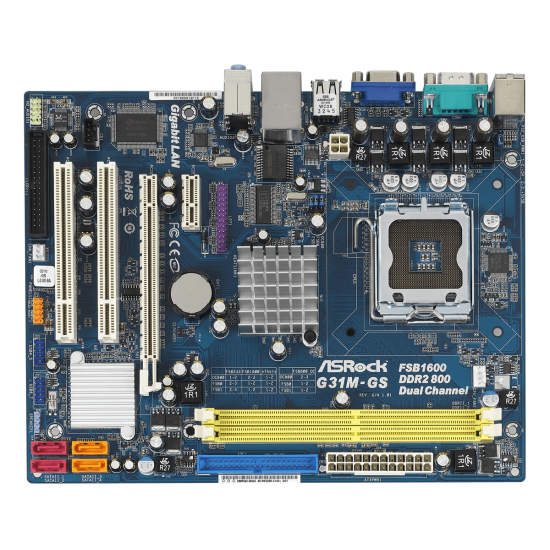 ASRock G31M-GS MainBoard with Intel Celeron E3200 CPU + heatsink and 2GB of RAM on board