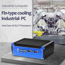 Mini PC industriale Fanless con CPU Intel WIFI 2 x LAN Gigabit