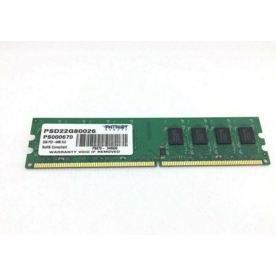 Modulo di memoria Ram DIMM DDR2 Patriot da 2GB DDR2-800 PC2-6400