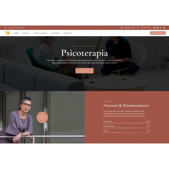 Realizzazione Sito Web Landing Page con responsività avanzata e tema grafico ottimizzato per attività di consulenza medica studi medici ecc..