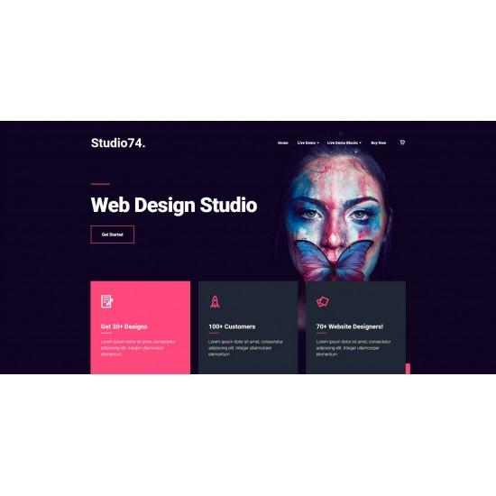 Realizzazione Sito Web Landing Page con responsività avanzata e tema grafico ottimizzato per studi grafici arte visiva ecc..