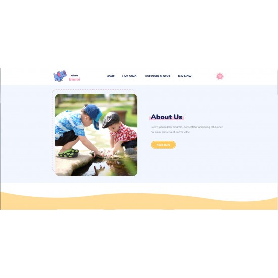 Web Site or Landing Page Realization with advanced responsivity theme for Children products and services related to early childhood