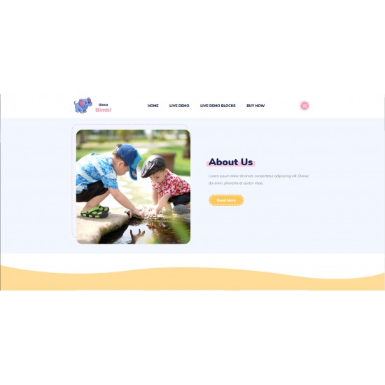 Web Site or Landing Page Realization with advanced responsivity theme for Children products and services related to early childhood