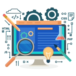 Realization of a mono or multi-page interactive responsive website