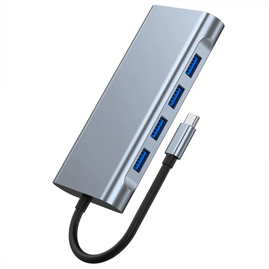 Docking Station HUB USB Type-C Multifunzione 11-in-1 per Tablet e Smartphone con HDMI, VGA, 4 x USB 3.0, LAN Gigabit, Card Reader, Audio ecc..