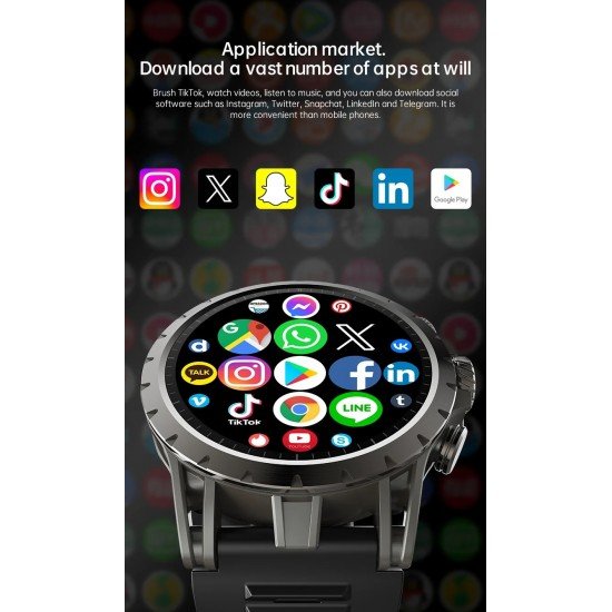 4G Smartwatch with Android 9.0 5MP Camera GPS WIFI Google Play Store Video Call 128GB Storage and 4GB RAM