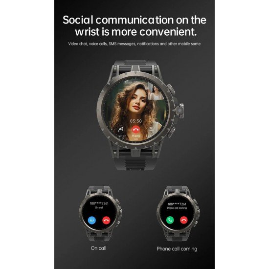 4G Smartwatch with Android 9.0 5MP Camera GPS WIFI Google Play Store Video Call 128GB Storage and 4GB RAM