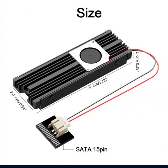 Active heat sink with integrated fan for M2 2280 NVME SSD disks