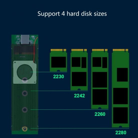 Active heat sink with integrated fan for M2 2280 NVME SSD disks