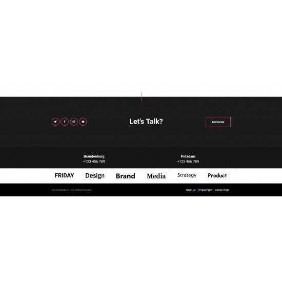 Website Landing Page realization with advanced responsiveness and graphic theme optimized for visual art graphic studios etc..