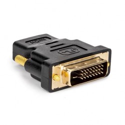 InLine HDMI 19pin Type-A female to DVI-D 24+1 male adapter, supports digital and audio signals, gold pins
