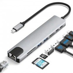 Docking Station 8-In-1 USB Type C Multiporta Adattatore con uscita video HDMI 4K Docking Station 8-In-1 USB Type C Multiporta Adattatore con uscita video HDMI 4K