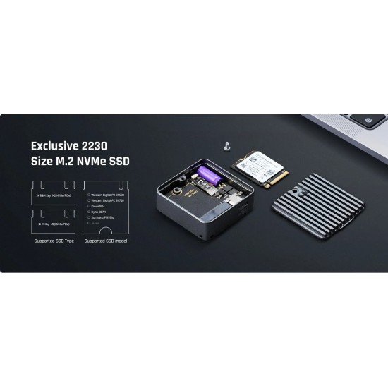 Smart Case per dischi SSD NVMe  2230 M.2 USB Type-C 3.2 Gen2 10 Gbps