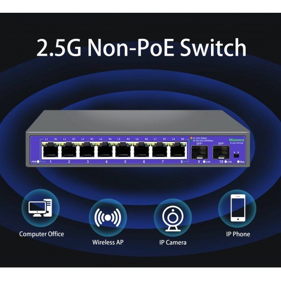 Switch Ethernet 2,5 Gigabit 8 Port + 2 port SFP+ from 10 Gigabit
